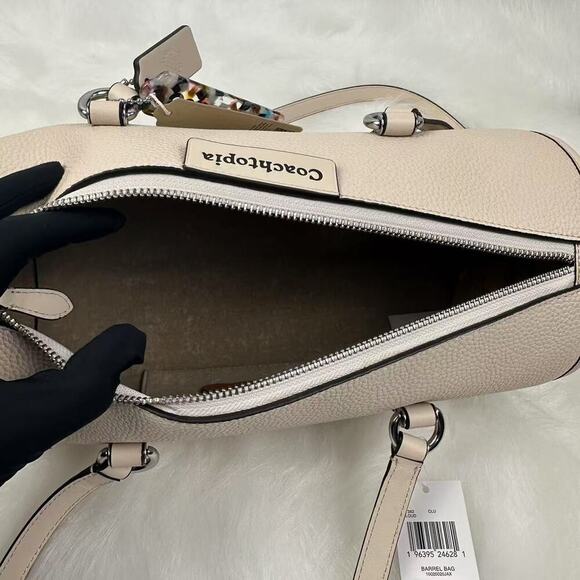 Coach Barrel Shoulder Bag In Coachtopia Leather In Chalk Rainbow CT382 NWT - Picture 5 of 8